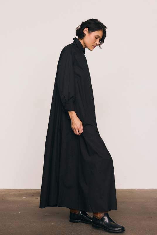 Opera Shirt Dress in Black
