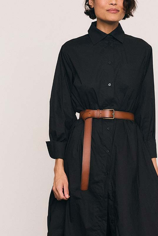 Opera Shirt Dress in Black