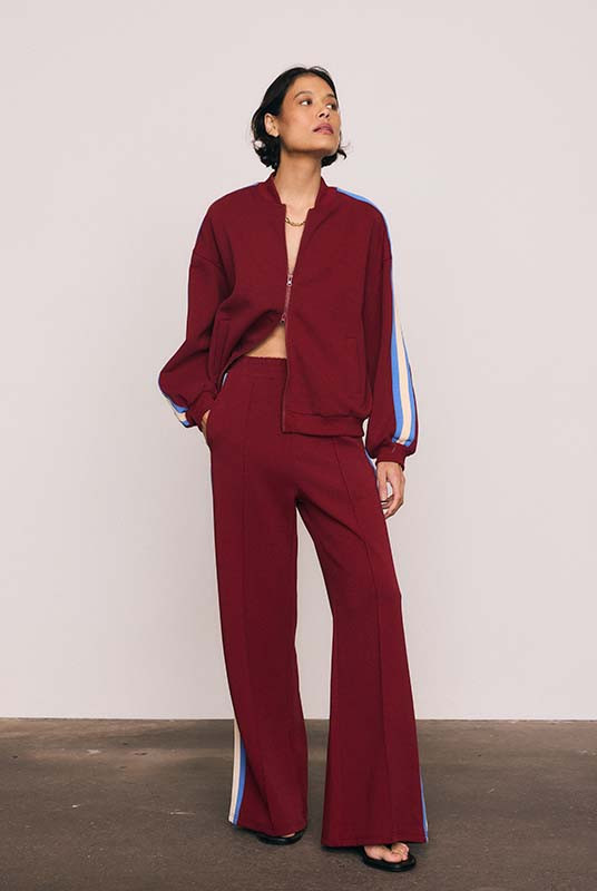 Track Pant in Burgundy