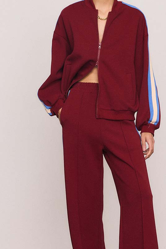 Track Pant in Burgundy