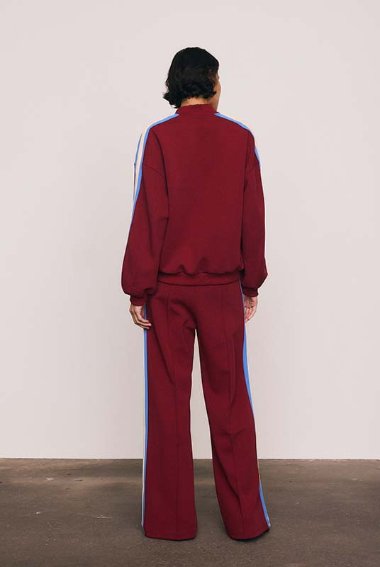 Track Pant in Burgundy
