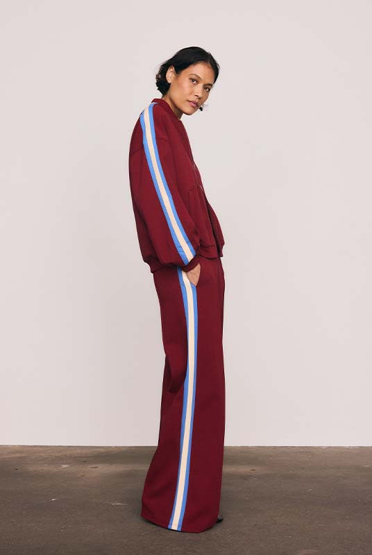 Track Pant in Burgundy