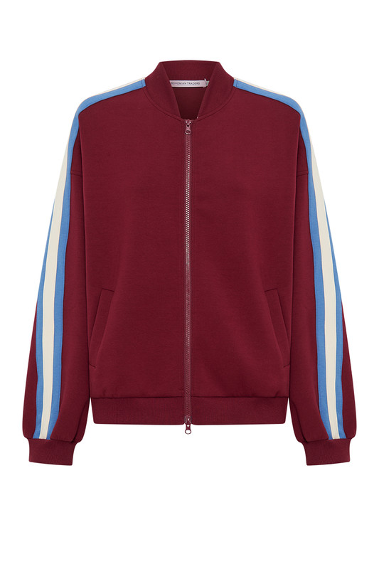 Zipper Track Bomber in Burgundy