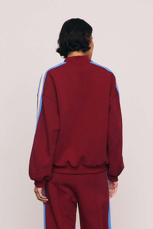 Zipper Track Bomber in Burgundy