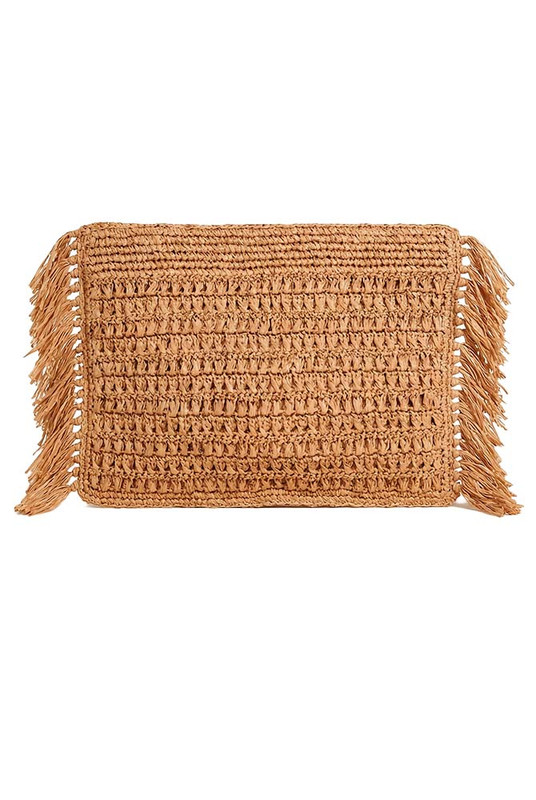 OVERSIZED CROCHET CLUTCH IN SAND