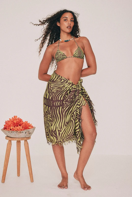 Animal Print Sarong in Green