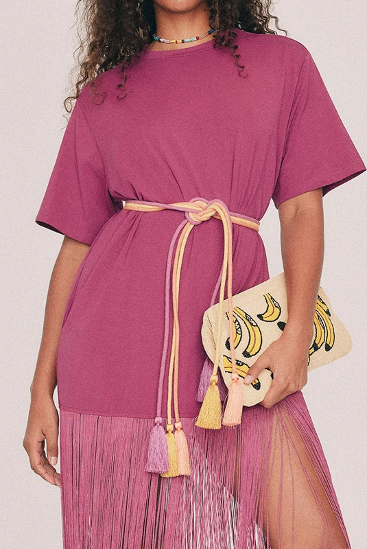 Vibrant and textural, the Tassel Belt is crafted from soft cotton thread in a custom Bohemian Traders colour mix. Finished with oversized tassel ends, it adds a playful yet refined accent to dresses, tunics, or resort sets. A versatile styling piece designed to bring warmth, colour, and confidence to every look.
