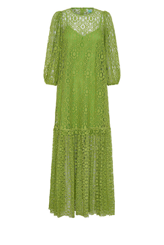 Elegant and enduring, the Ellie Lace Dress is crafted from a lightweight cotton-blend lace in radiant Citron, with a removable cotton slip for easy layering. Designed for a relaxed, graceful fit with voluminous sleeves and subtle texture, it embodies effortless bohemian refinement.