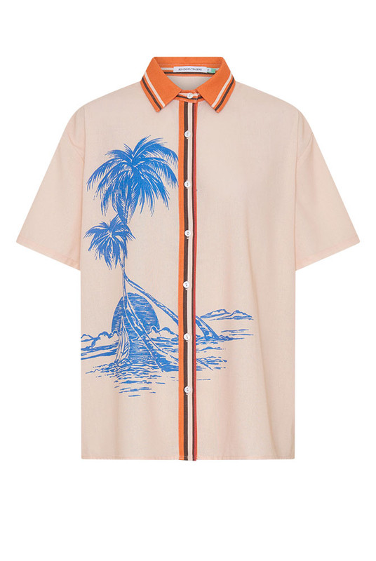 The Kauai Short Sleeve Shirt blends relaxed tailoring with refined ease. Crafted from a premium linen blend and finished with Bohemian Traders’ custom Kauai placement print, it features a classic collar and softly draped short sleeves. An elevated summer essential thats breathable, versatile, and made to pair effortlessly with the matching Kauai Pant.