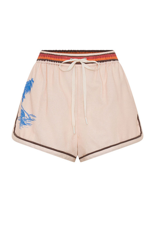 Designed for relaxed refinement, the Kauai Athletic Short is crafted from a premium linen blend in Bohemian Traders’ exclusive Kauai placement print. With an elasticated waist, drawcord and contrast piping, it delivers ease, structure and versatility in one. Pair with the matching Kauai Short Sleeve Shirt for a coordinated, elevated summer set.
