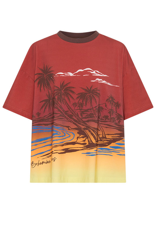 Relaxed and playful, the Balmy Oversized Tee is cut from soft cotton jersey and finished with a bold in-house placement print. The contrast neckline adds a hint of athleticism, while its oversized silhouette makes it the perfect everyday uniform. It's effortless, expressive, and confidently casual in signature Bohemian Traders style.