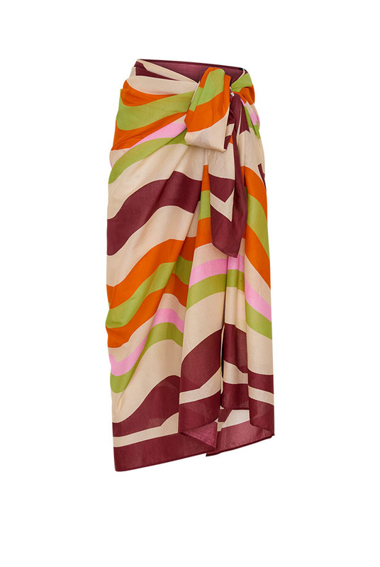 Light and versatile, the Maggie Stripe Sarong is crafted from premium cotton voile and printed with Bohemian Traders’ custom in-house stripe design. Designed to pair seamlessly with the matching bikini set, it drapes beautifully as a wrap, skirt, or cover-up. A timeless, size-inclusive accessory for effortless resort dressing and warm summer days.
