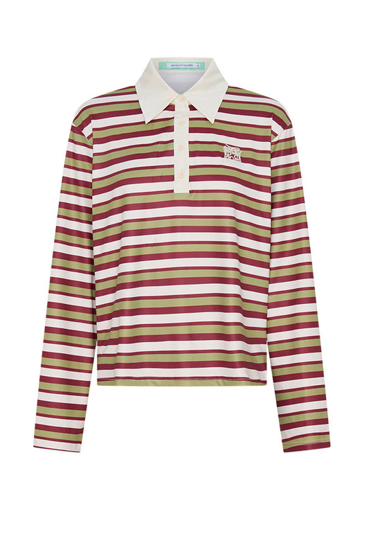 A modern take on an off-duty classic, the Maggie Rugby Tee is cut from soft, slinky polyester in multi-coloured stripes. Designed with a contrast collar, long wide sleeves, and embroidered logo, it blends nostalgic sport styling with everyday dressing. Wear it loose or belted for bold, relaxed refinement that feels unmistakably Bohemian Traders.