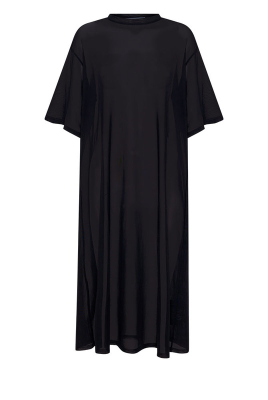 The Mesh T-Shirt Dress in soft, lightweight mesh redefines everyday ease. Cut oversized for fluid drape and comfort, it layers effortlessly over your swimwear or slip dress. Designed for convenience and modern versatility, it's a wardrobe staple that transitions seamlessly through the seasons.