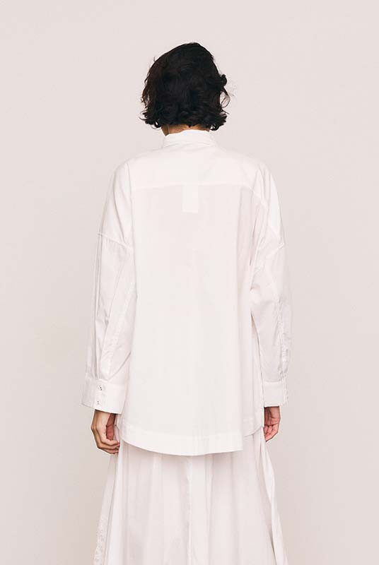 Crochet Oversized Shirt in White