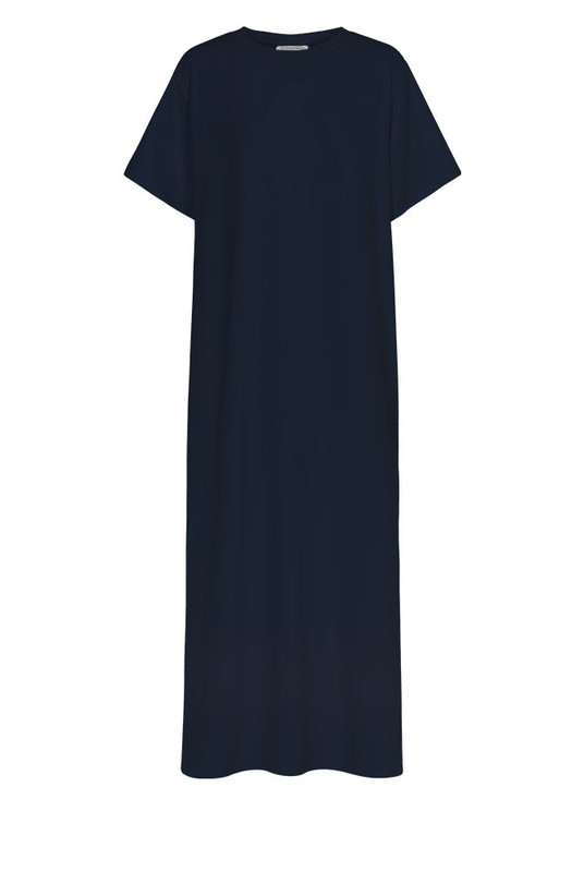 The Navy Oversized Tee Dress is the essential throw-on of the Bohemian Traders POETICA collection. A relaxed, luxe-cotton midi that anchors your wardrobe and elevates every outfit it touches, it is crafted from luxe cotton jersey and is as comfortable as it is versatile.