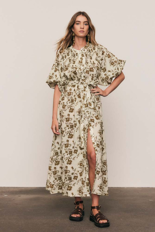 Archer Smock Midi Dress in Olive