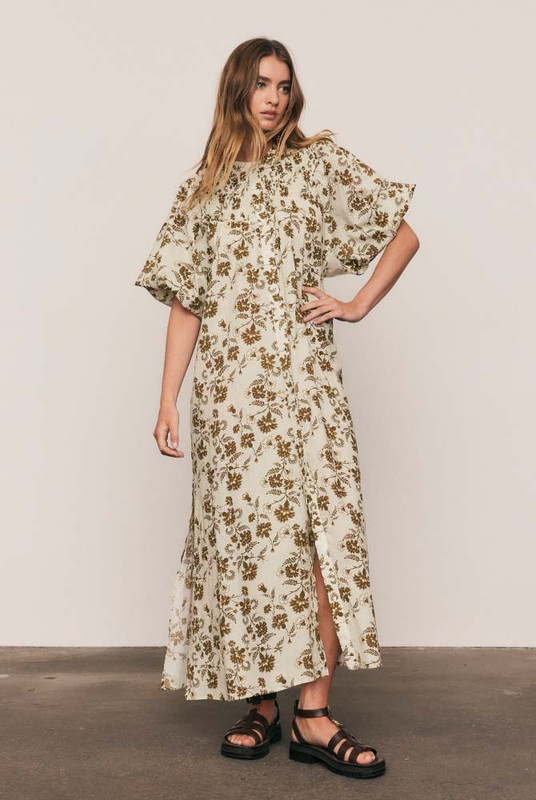 Archer Smock Midi Dress in Olive