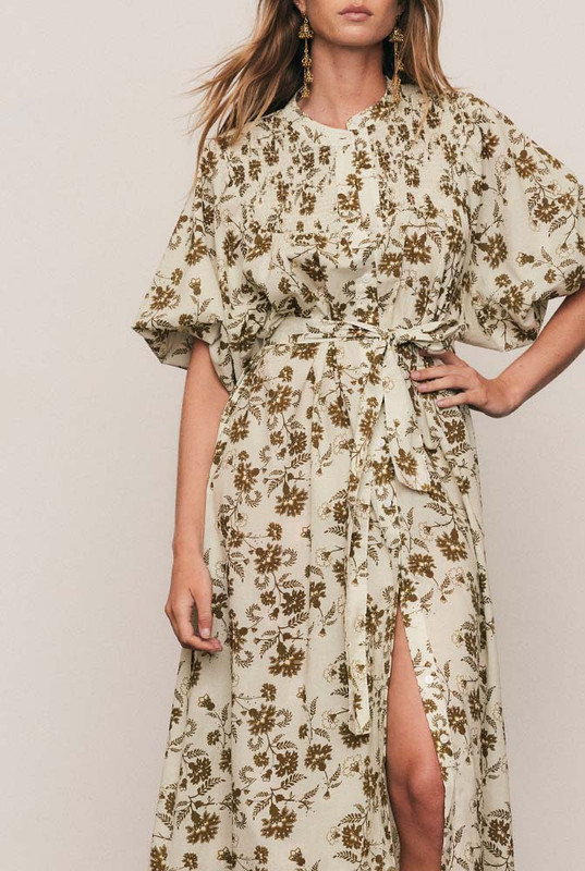 Archer Smock Midi Dress in Olive