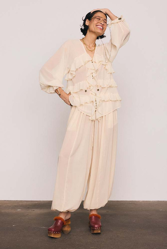 Genie Sheer Pant in Cream