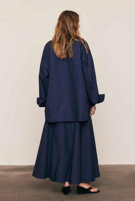 Circle Midi Skirt in Navy