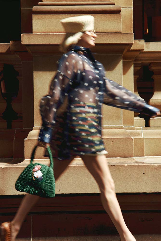 Star Oversized Sheer Shirt in Navy