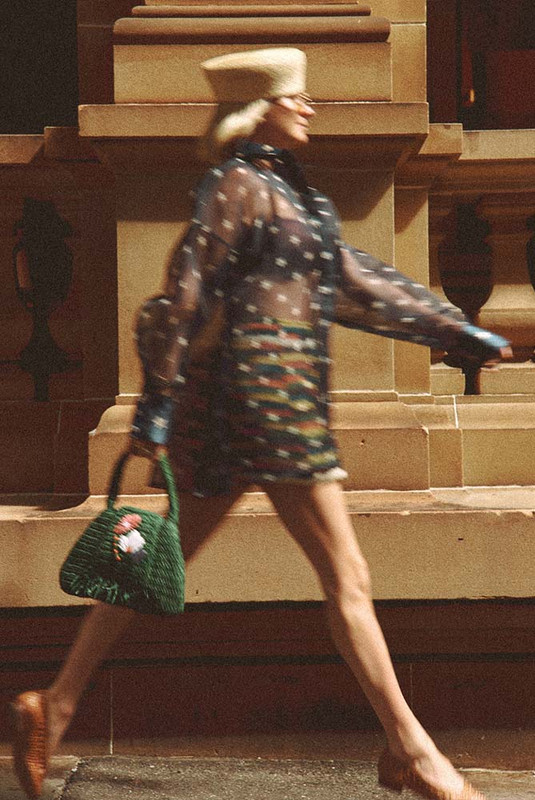 Star Oversized Sheer Shirt in Navy