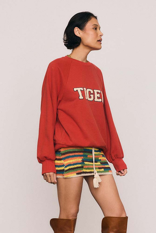 Tiger Track Sweater in Red