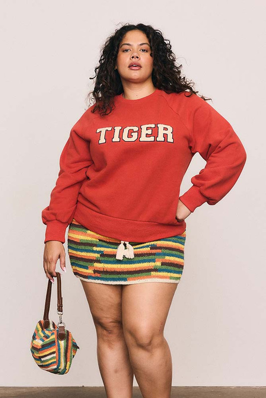 Tiger Track Sweater in Red