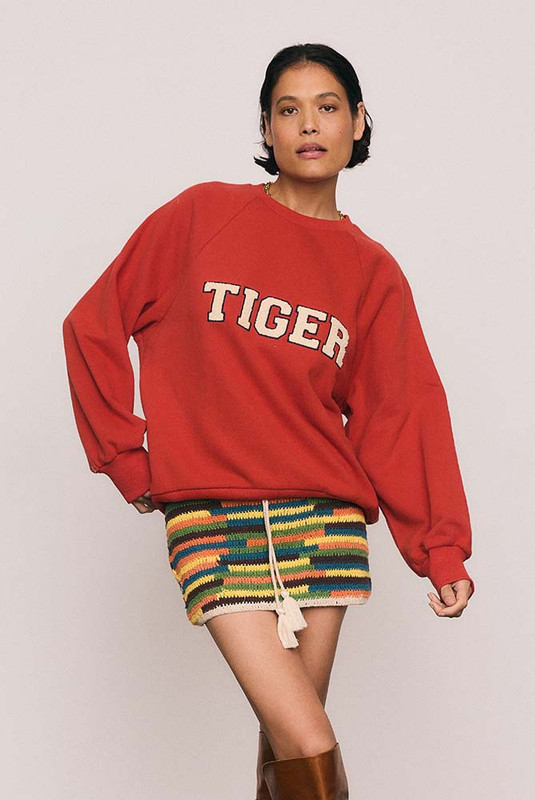 Tiger Track Sweater in Red