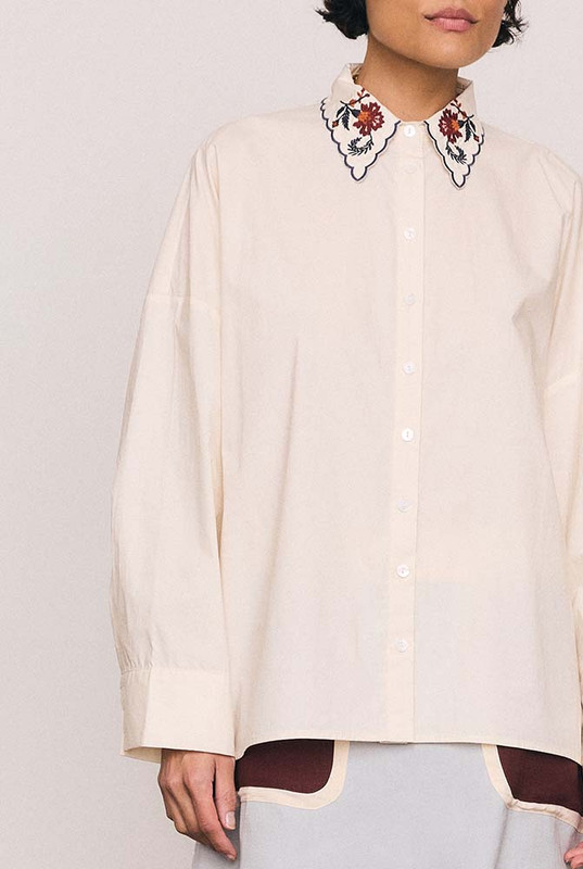 Plain White Cotton Shirt in White