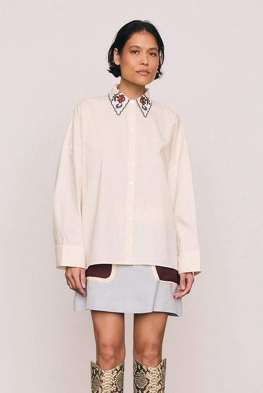 Plain White Cotton Shirt in White