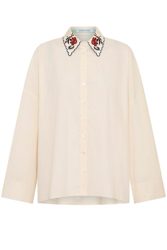 Plain White Cotton Shirt in White