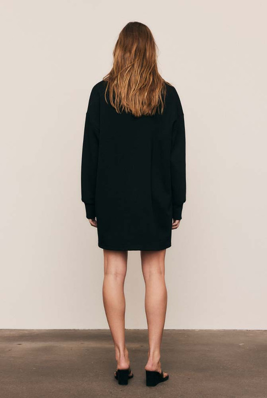 Rugby Jersey Dress in Black