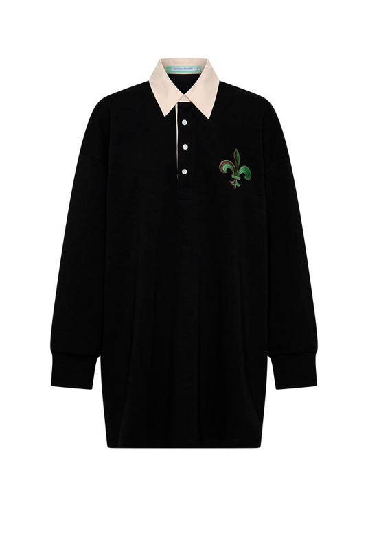 Rugby Jersey Dress in Black