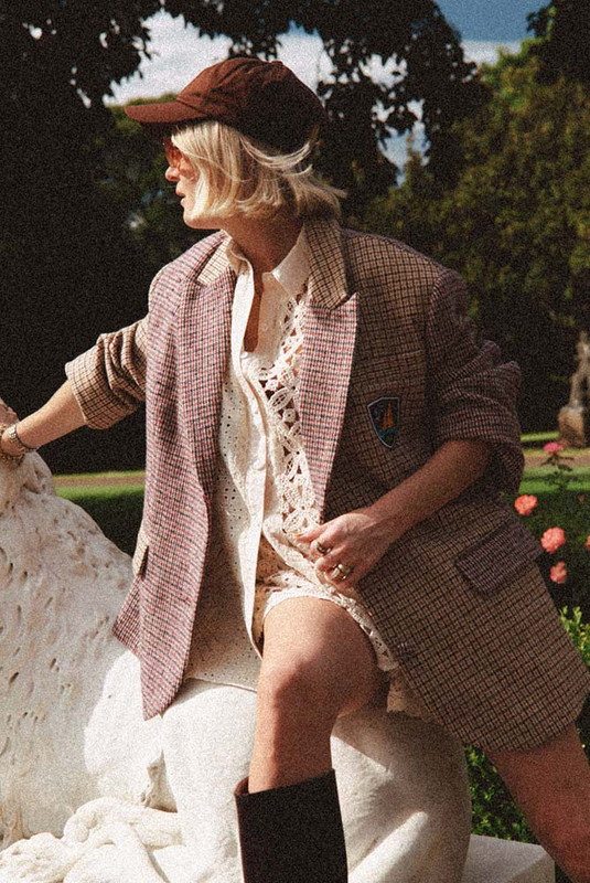 Crochet Spliced Shirt in Ecru