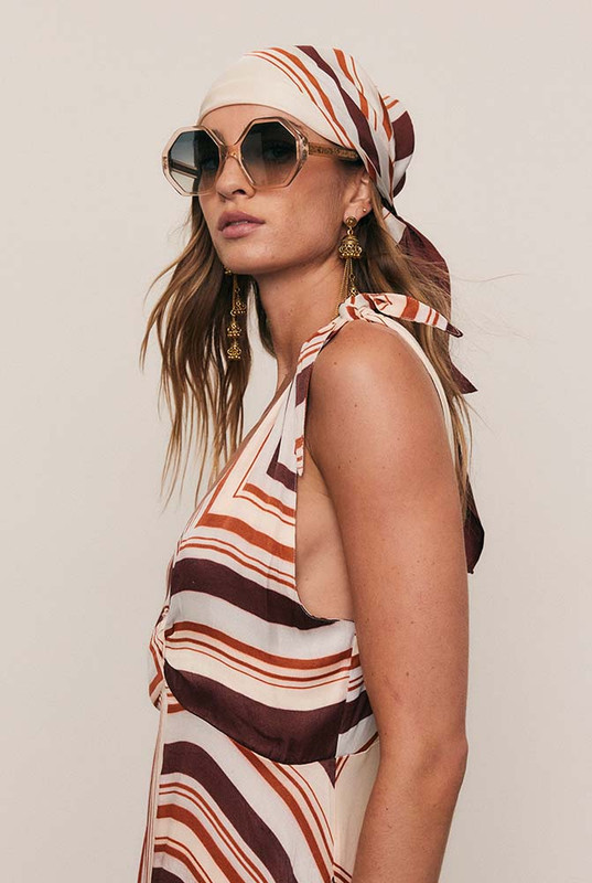 Geo Silky Scarf in Multi