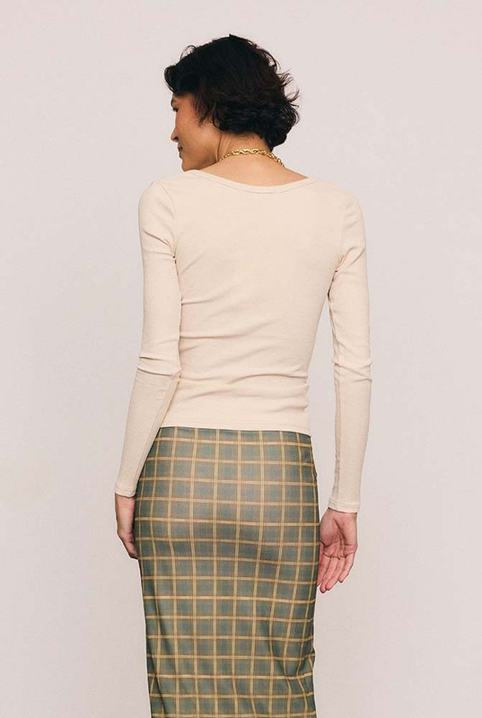 Rib Long Sleeve Basic in Cream