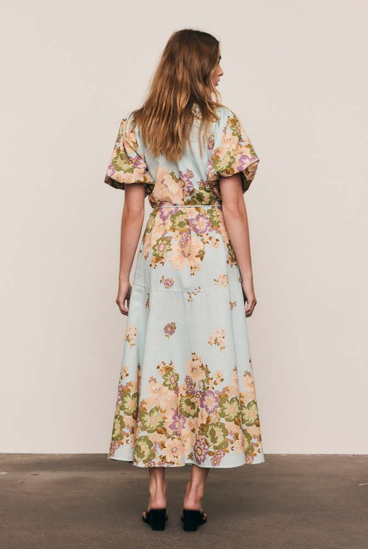 Alma Midi Shirt Dress in Blue