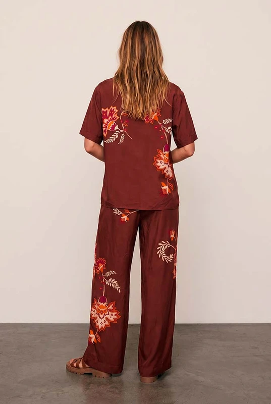 Palme Elastic Waist Pant in Mahogany