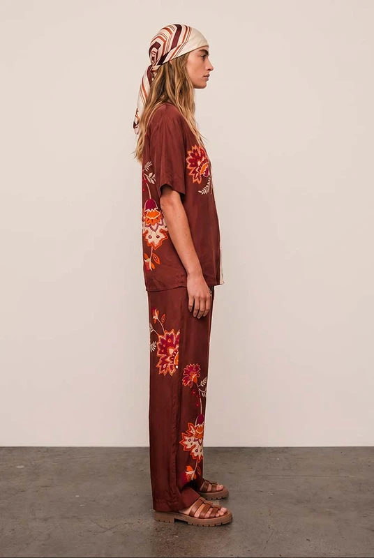 Palme Elastic Waist Pant in Mahogany