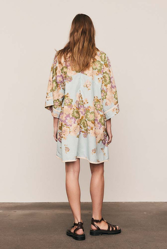 Alma Shift Mini Dress in Blue