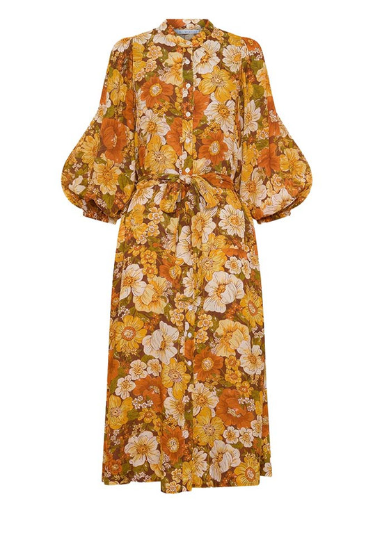 Blair Shirt Dress in Rust