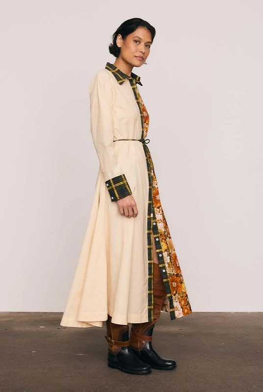 Blair Spliced Midi Dress in Multi