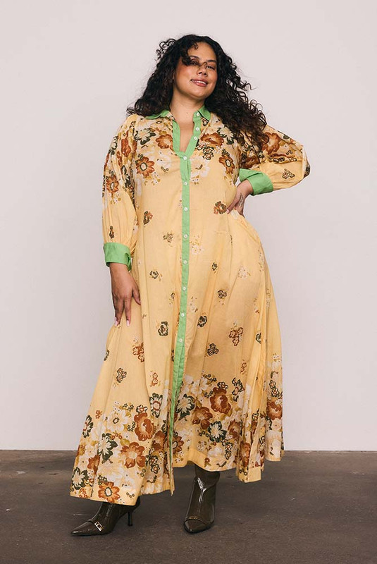 Blair Billow Sleeve Shirt Dress in Multi