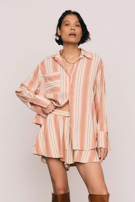 Stripe Swing Shirt in Coral Stripe