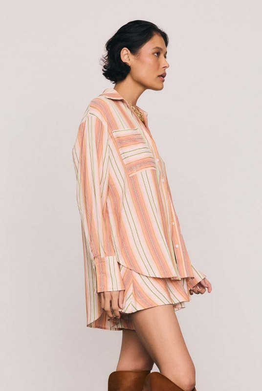 Stripe Swing Shirt in Coral Stripe