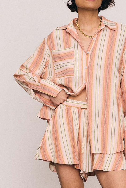 Stripe Swing Shirt in Coral Stripe