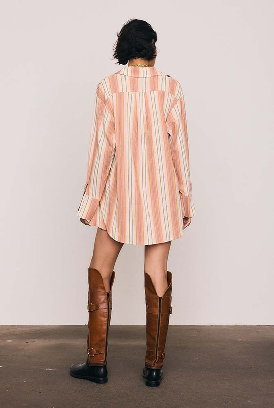Stripe Short in Coral Stripe