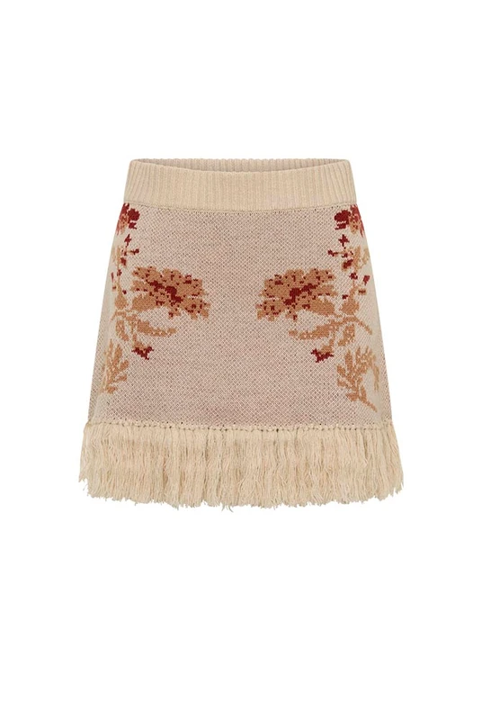 Archer Knit Mini Skirt in Buff